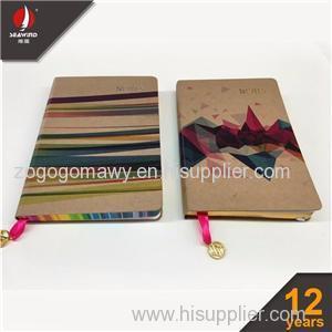 Custom Printing A5/B5/A6/B6 Hard Cover Kraft Paper Ruled Notebook With Silver Stamping Logo For Note Tips