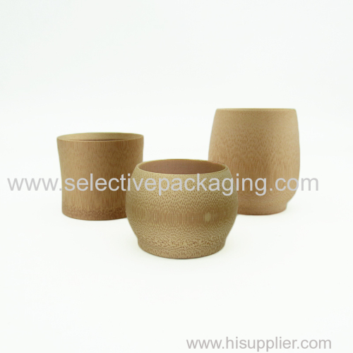 ECO-friend small natural bamboo cup cosmetic cream sample packaging