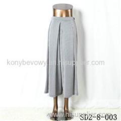 Latest Popular Knit Fashion Elastic Strip Loose Gray Pants