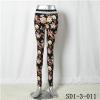 Women Fashion Sexy Woven Peony Printing High-waist Comfortable Leggings