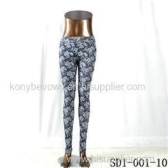 Gorgeous Pastel Floral Wallpaper Pattern Woven Jacquard All-match Leggings