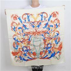 Customize Logo High Quality 100% Silk Scarf Printed Painting Bandana