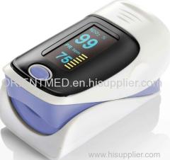 Finger pulse oximeter with rotatable display