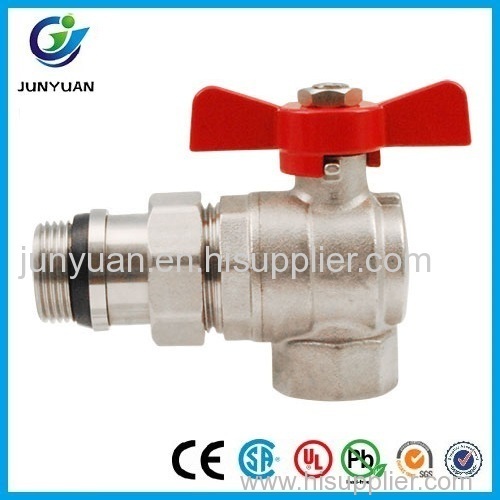 BRASS ANGLE BALL VALVE WITH BUTTERFLY HANDLE 