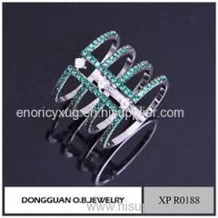 Copper Material Knuckle Ring Jewelry/wholesale Two Stone Ring Designs