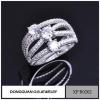 Brass Material Jewelry Ring Clear Zircon Stone Finger Ring Holder