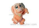 Fashion Orange Pink Plastic Dog Figurines Small Funny With Flocking Touch