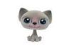 Small Cartoon Flocked Animal Toys Colorful Cat Stuffed Toy With Big Ear PVC