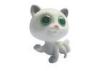 Girl White Pretty Small Plastic Cat Figurines Simply Painting With Soft Flocking