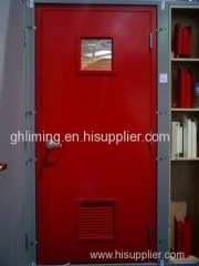 FM WH UL listed steel metal fire rated proof door with glass louver