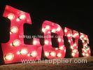 Red LED Light Up Letters Wedding And Christmas Decoration Frontlit Letter Light