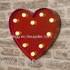 Vintage Red Heart Shape Metal 9'' LED Light Up Letters Circus Style for Lovers
