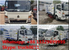 HOWO light duty 4*2 LHD/RHD sweeper vehicle for sale (1.5m2 water tank+4m3 wastes van)