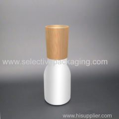 40ml luxury opal glass lotion bottle wooden lid