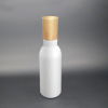 100ml high quality opal glass lotion bottle bamboo lid