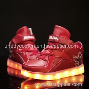 New developing LED shoes for kids light up high tops simulation sneaker for dropshipping