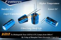 Radial lead aluminum electrolytic capacitor 6000 to 8000hours high frequency high ripple current