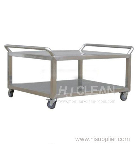 Stainless steel trolley/rack car for cleanroom