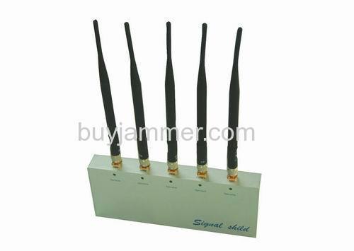Mobile Phone Jammer with Remote Control and 5 Antenna