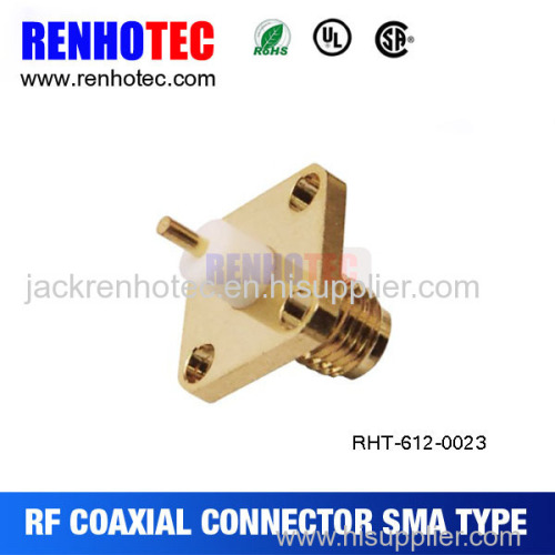 ROHS UL SMA Quick Plug Panel Receptacle 4 Hole RF Electrical Connector PBT-GF20