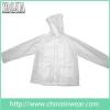 YJ-1057 Clear Transparent PVC Womens Lightweight Rain Jacket Ladies Rainwear