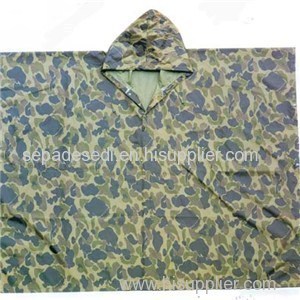 YJ-6011 Custom Hooded Camouflage Travel Bike Rain Poncho Mens