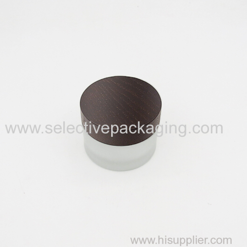 Brown color ash wood cap for cream jar