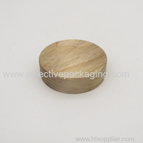 Rubber natural wood cap for cream jar