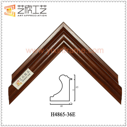 Imitation Wood Color Picture Frames Custom Plastic Photo Frame Moulding