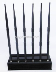 6 Antenna GPS UHF Lojack and Cell Phone Jammer (3G GSM CDMA DCS)