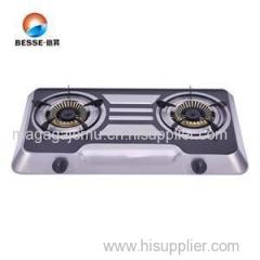 Integral Coloful Stainless Steel Panel Double Burner Table Top Gas Stove