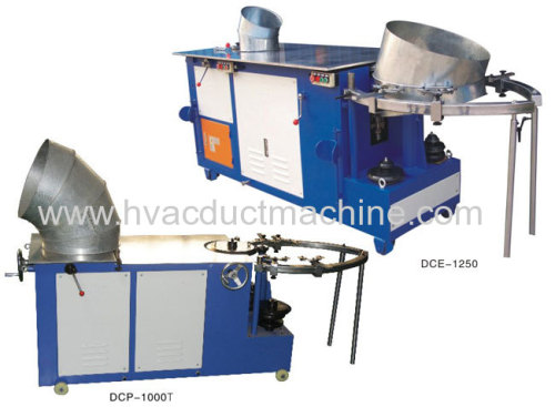 Round duct elbow making machine for spiral round duct