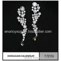 Silver Earring Jewelry 925 Sterling Silver Earrings High Quality White Cubic Zirconia Silver Crystal Earrings