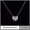 Heart Shape Czech Rhinestone Pendant Necklace /925 Sterling Silver Micro Pave Diamond