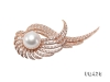 White Flatly Round Freshwater Pearl Brooch/Pendant