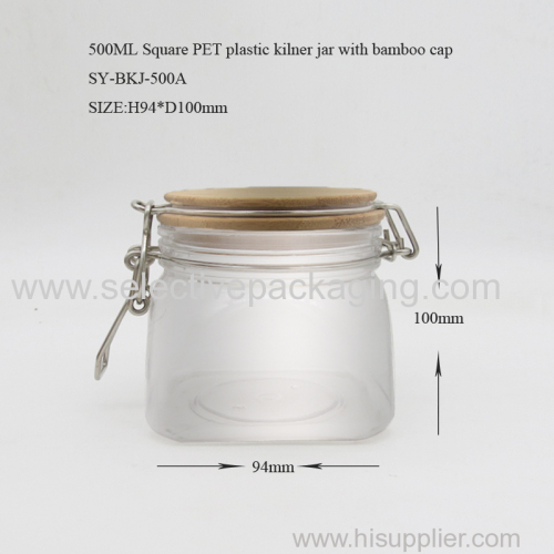 500ml square kilner jar with bamboo top