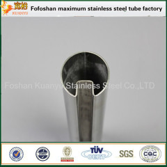 Customize 320 grit satin tubing stainless steel double slotted tube