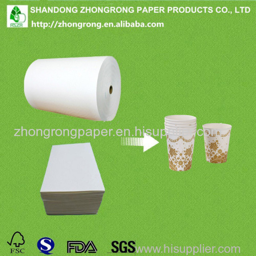 Pe coated paper cup raw material in roll/sheet