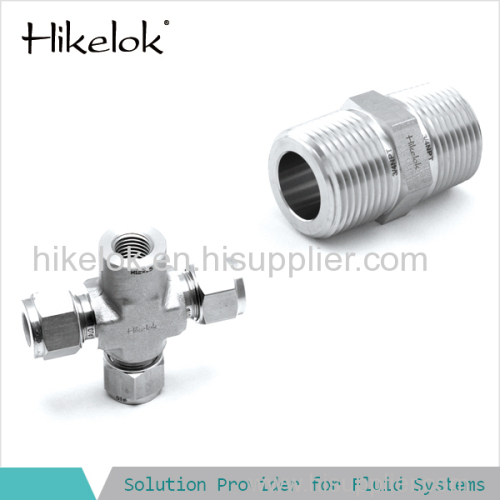 Swagelok type double ferrule fitting SS316 nipple union cross union tee fittings