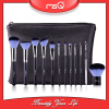 MSQ 12pcs Makeup Brushes Alminium Ferrule Cosmetic Tool High Quality Synthetic Hair With PU Leather Case