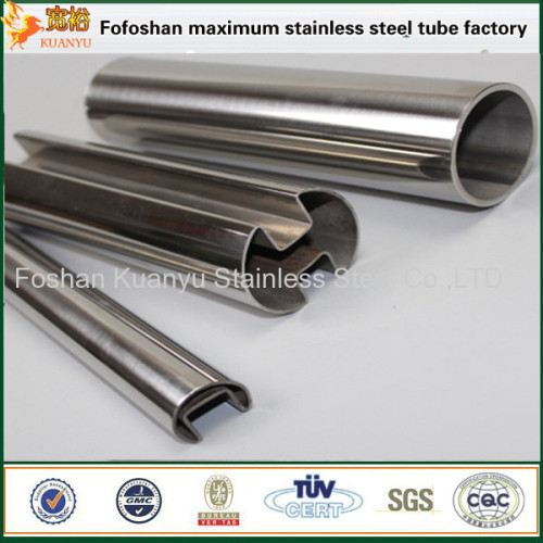 SUS316 double slot stainless steel handrail pipes 240 polished