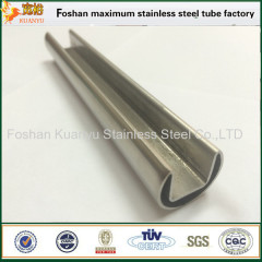 High precision stainless steel single slot round tubes for staircase