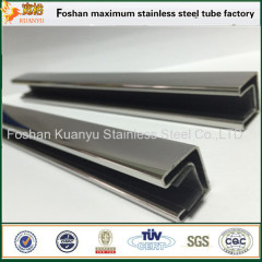 Stainless steel square tubes slotted 316 for glass rail