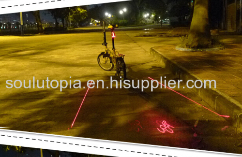 Projection Logo Bicycle Charging Laser Tail Light / Bicycle Light / Mountain Bike Riding Equipment