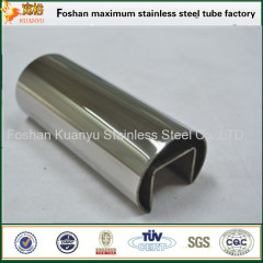 ASTM 304 polished stainless steel handrail slot pipe