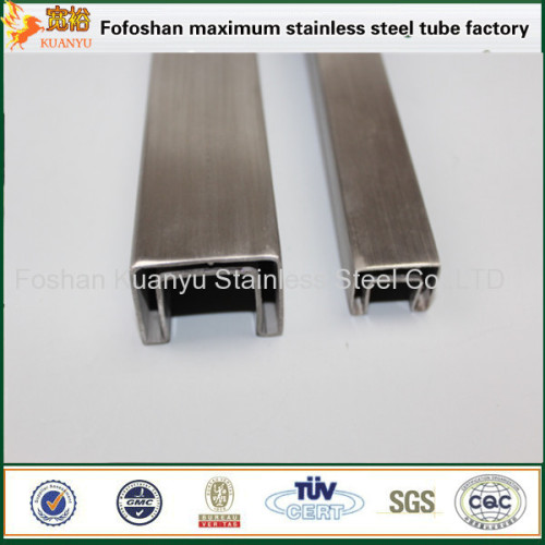 ASTM A554 hl surface 316 single slot stainless steel oval tube