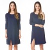 Maternity Nursing Dress Women's Autumn&Spring Long Solid Breastfeeding Nursing Dress