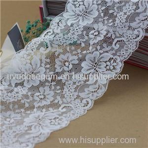 nylon white lace trim satin leavers guipure Jacquard lace trim ribbon (J1037)