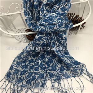 Personalized Flower Design Printed Linen Scarves