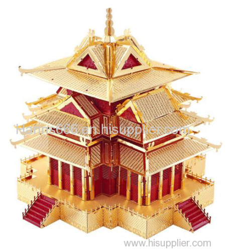 stainless steel the watchtower of the Forbidden City 3D jigsaw